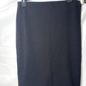 Vince Camuto Black Pencil Skirt Size S Knit Stretch Below Knees Pull On
